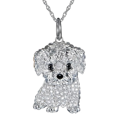 Exquisite and Cute Schnauzer Dog Pendant Necklace for Women Elegant