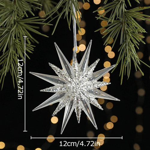 Transaprent Acrylic Crystal Christmas Tree Ornaments Snowflake Angel