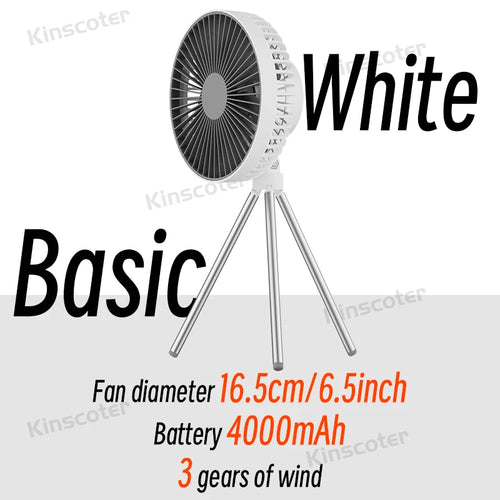 10000mAh 4000mAh Camping Fan Rechargeable Desktop Portable Circulator