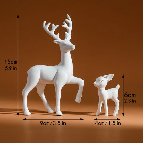 2 Pcs, Room Decor Mother Deer Cute Kids Room Decor Sculptures Kawaii