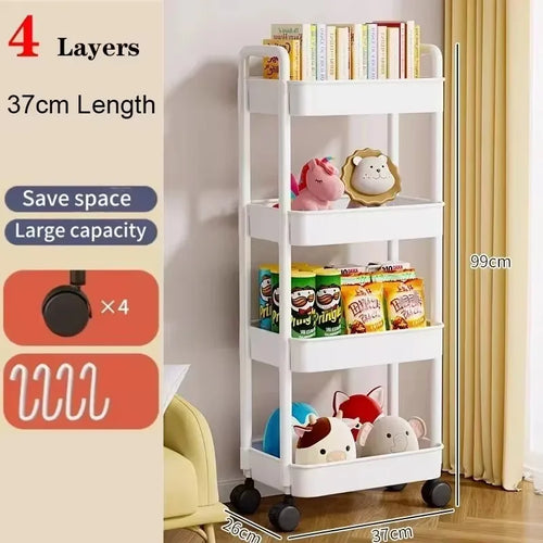 Mobile Storage Rack Trolley Bedroom Multi-Layer Storage Racks