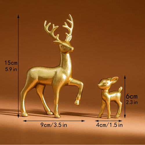 2 Pcs, Room Decor Mother Deer Cute Kids Room Decor Sculptures Kawaii