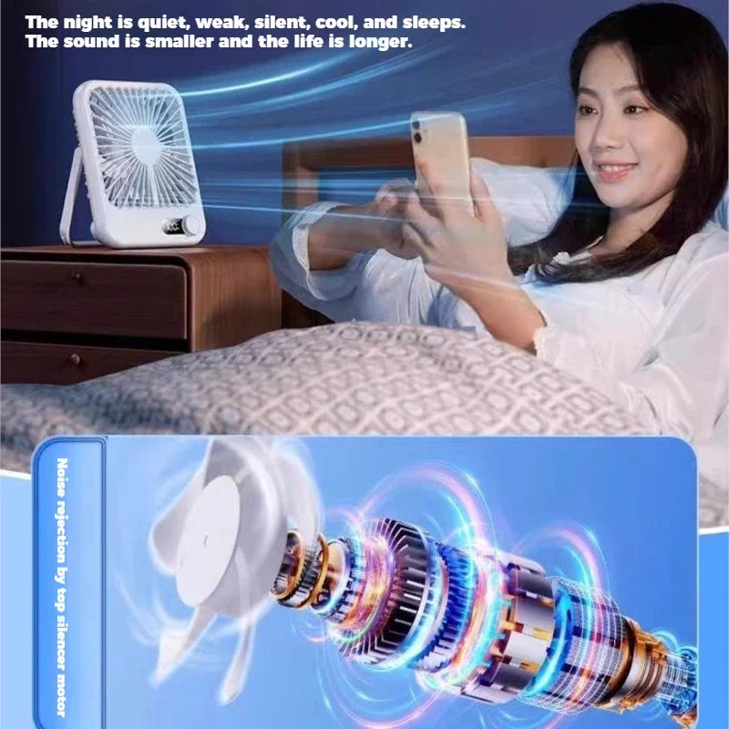 2024 New small fan handy charging long life ultra-thin desktop fan