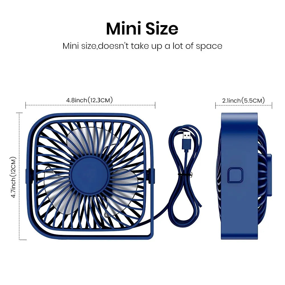 TOPK Mini Portable Fan,USB Desk Fan Table,Quiet 3 Speed Wind Personal