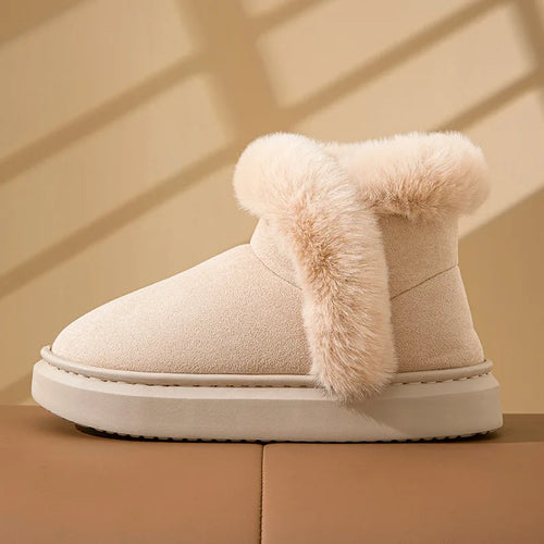 Evshine Winter Fur Fluffy Snow Boots For Women Warm Plush Lined Cotton