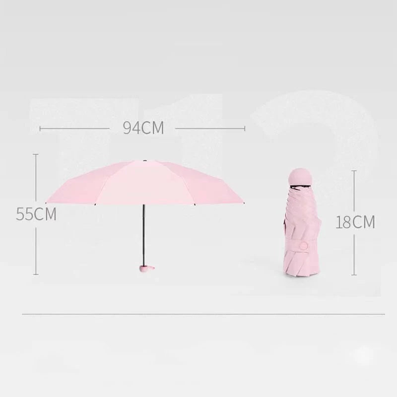 Capsule Umbrella Portable Mini Sunshade Sunscreen Rain Umbrella Black