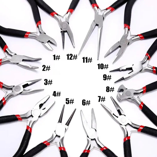 12style Jewelry Pliers Tools & Equipment Kit Long Needle Round Nose