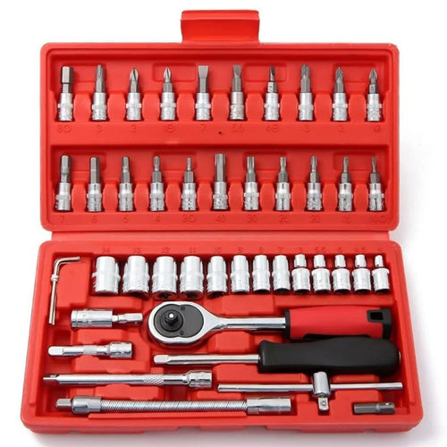 Wrench Set 46 Pcs Tool Kit For Car Tool Screwdriver And Bit Ratchet