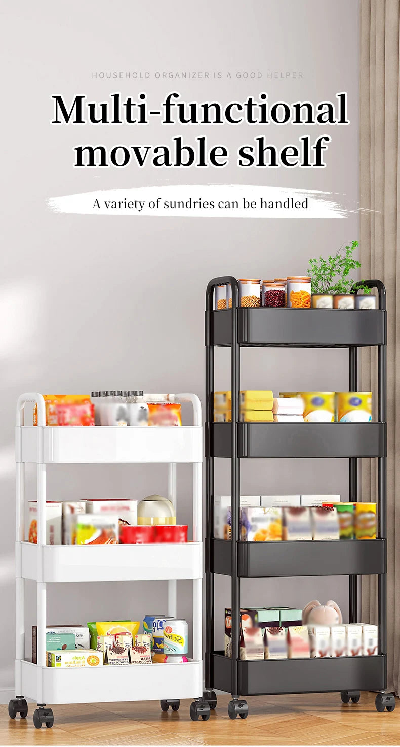 Mobile Storage Rack Trolley Bedroom Multi-Layer Storage Racks