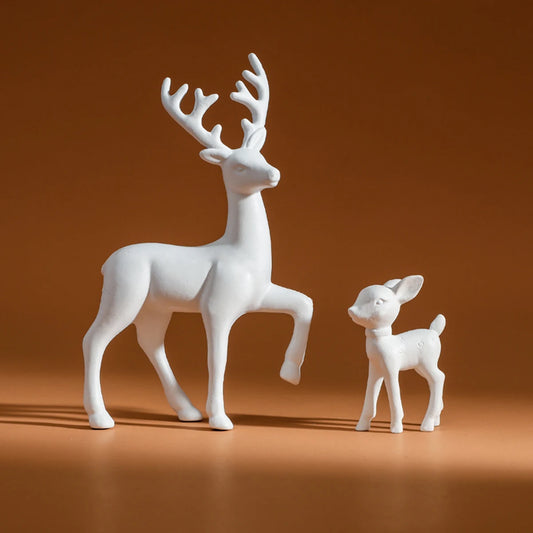 2 Pcs, Room Decor Mother Deer Cute Kids Room Decor Sculptures Kawaii