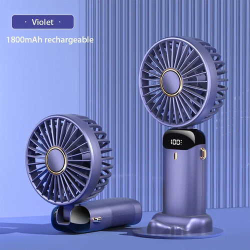 2024 New 1800mAh Portable Fan Rechargeable 90° Foldable Fan Mini Air