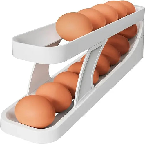 New Automatic Rolling Double-layer Egg Dispenser, Egg Holder Dispenser