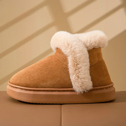 Evshine Winter Fur Fluffy Snow Boots For Women Warm Plush Lined Cotton