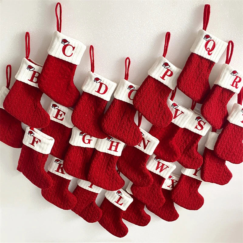 Christmas Alphabet Knitting Socks Christmas Tree Ornaments Christmas