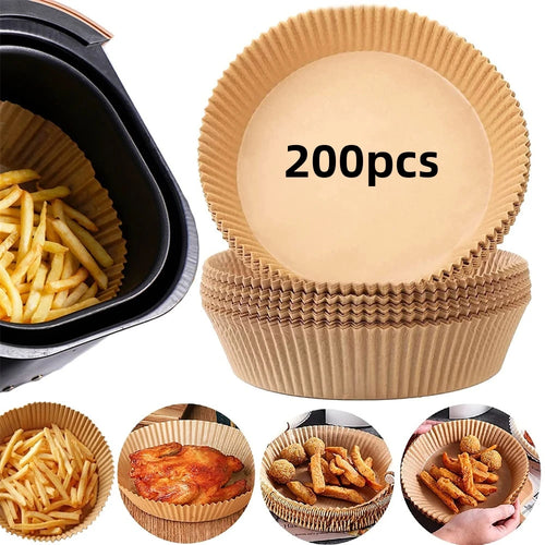 50/100/200pcs Disposable Air Fryer Paper Round/Square Special Paper