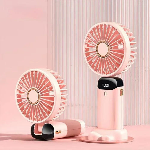 Portable Handheld Personal Rechargeable Fan LED Digital Display