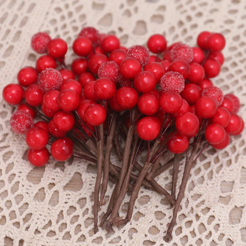 10PCS Berry Artificial Flowers Wedding Home Gift Box Christmas Tree