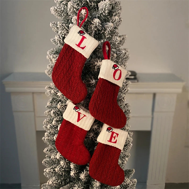 Christmas Alphabet Knitting Socks Christmas Tree Ornaments Christmas