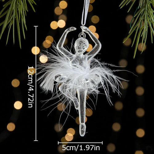 Transaprent Acrylic Crystal Christmas Tree Ornaments Snowflake Angel