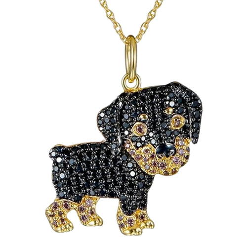 Exquisite and Cute Schnauzer Dog Pendant Necklace for Women Elegant