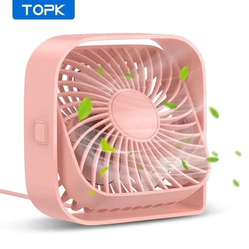 TOPK Mini Portable Fan,USB Desk Fan Table,Quiet 3 Speed Wind Personal