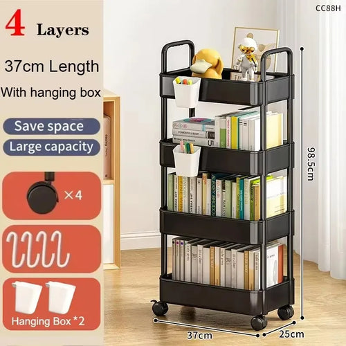 Mobile Storage Rack Trolley Bedroom Multi-Layer Storage Racks