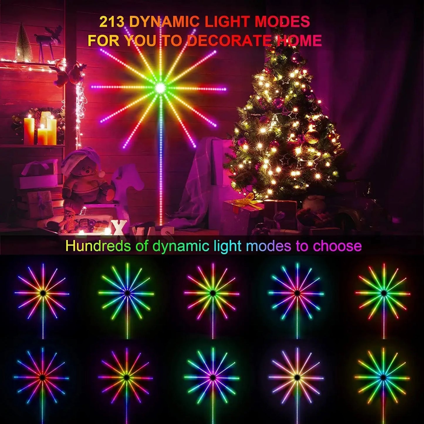 Smart LED Light Strip DIY Firework Remote Bluetooth Festoon Lamp For