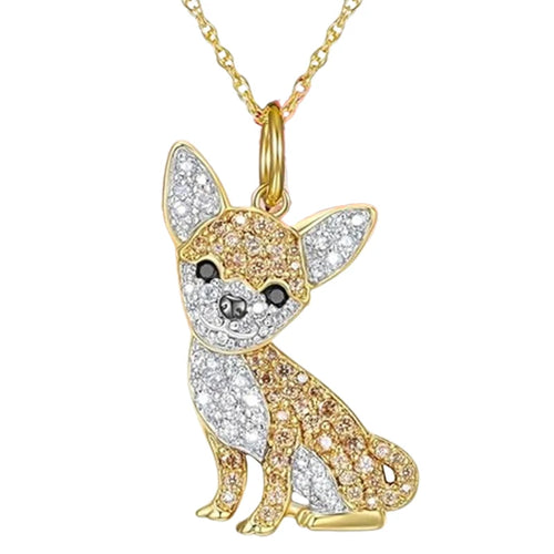 Exquisite and Cute Schnauzer Dog Pendant Necklace for Women Elegant