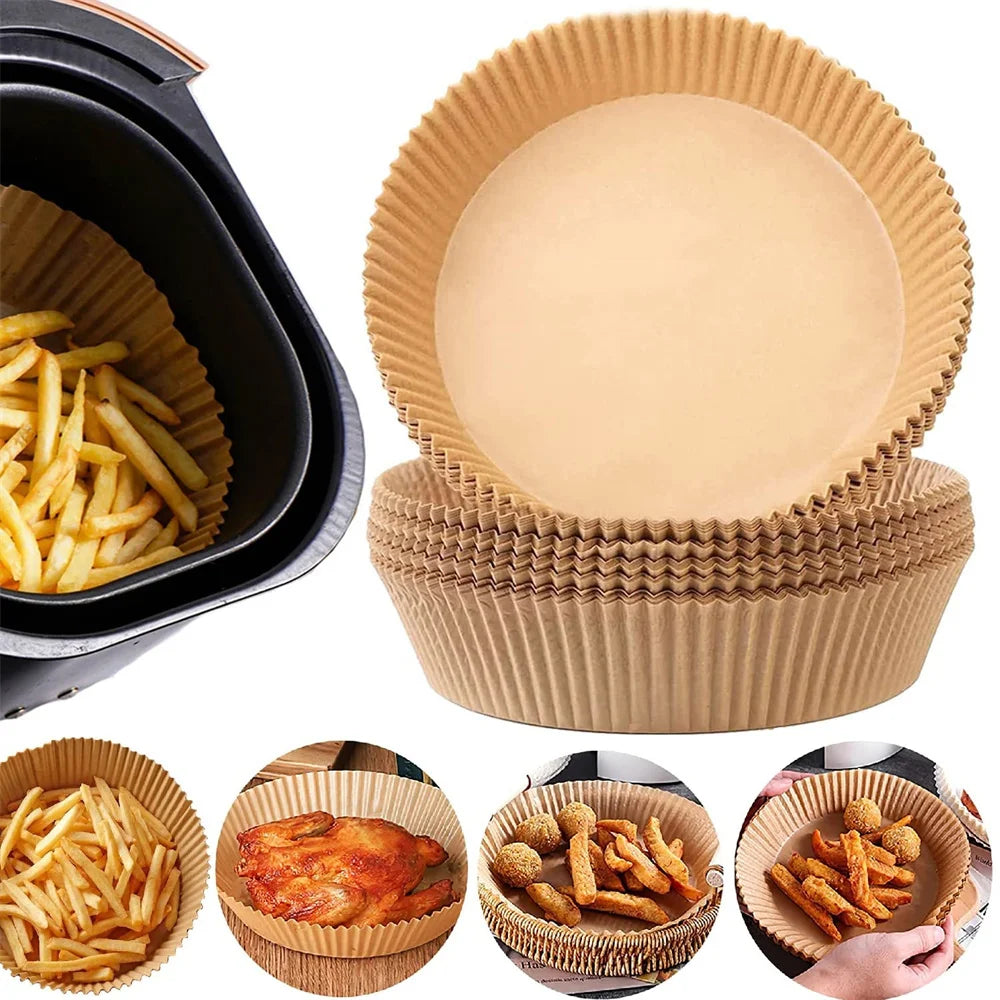 50/100/200pcs Disposable Air Fryer Paper Round/Square Special Paper