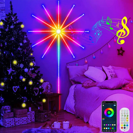 Smart LED Light Strip DIY Firework Remote Bluetooth Festoon Lamp For