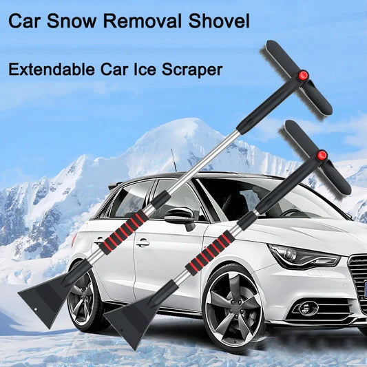 Car Snow Shovel Extendable Ice Scraper Snow Brush Detachable