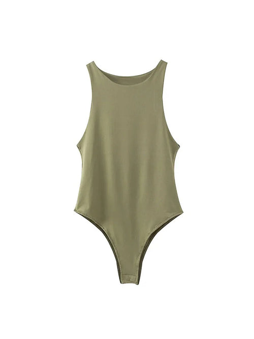 summer solid sexy bodycon women bodysuits female 8 color green slim