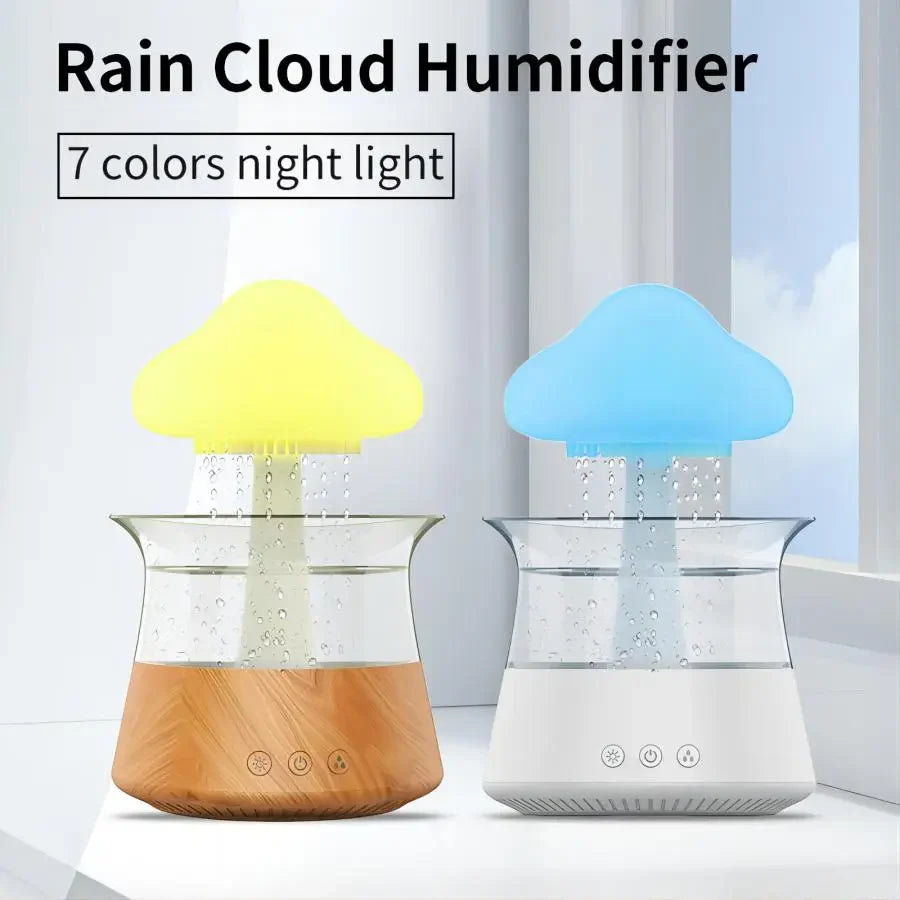 Relax Cloud Rain Diffuser: Ultrasonic Aromatherapy Humidifier with Colorful Lamp