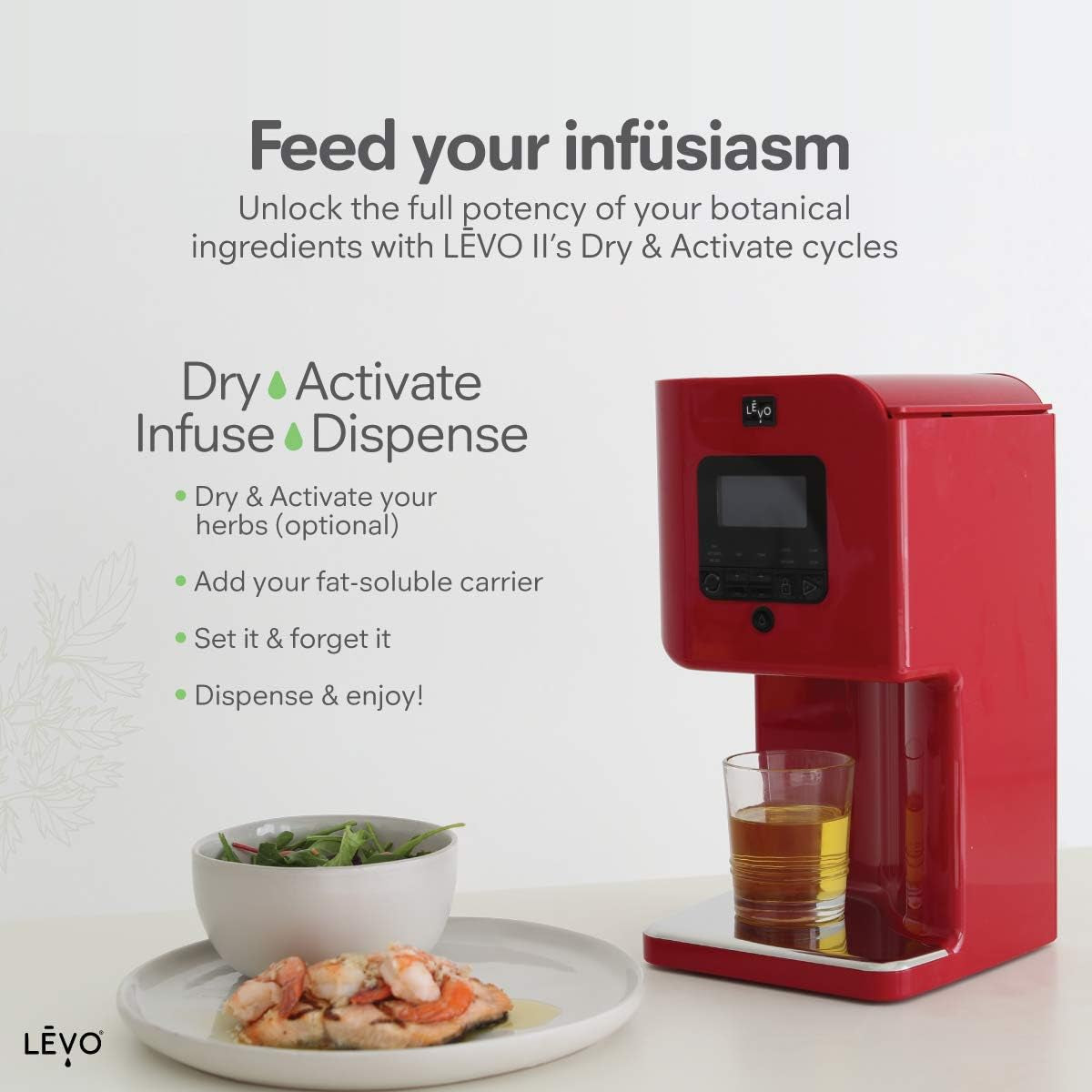 LĒVO II - Herbal Oil and Butter Infusion Machine - Botanical Decarboxylator, Herb Dryer & Oil Infuser - Mess-Free & Easy to Use - Make Infused Gummies, Brownies, Cookies & Other Treats (Alpine White)