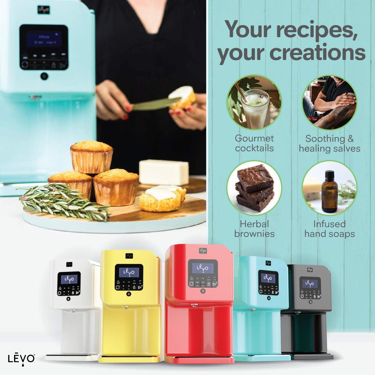 LĒVO II - Herbal Oil and Butter Infusion Machine - Botanical Decarboxylator, Herb Dryer & Oil Infuser - Mess-Free & Easy to Use - Make Infused Gummies, Brownies, Cookies & Other Treats (Alpine White)