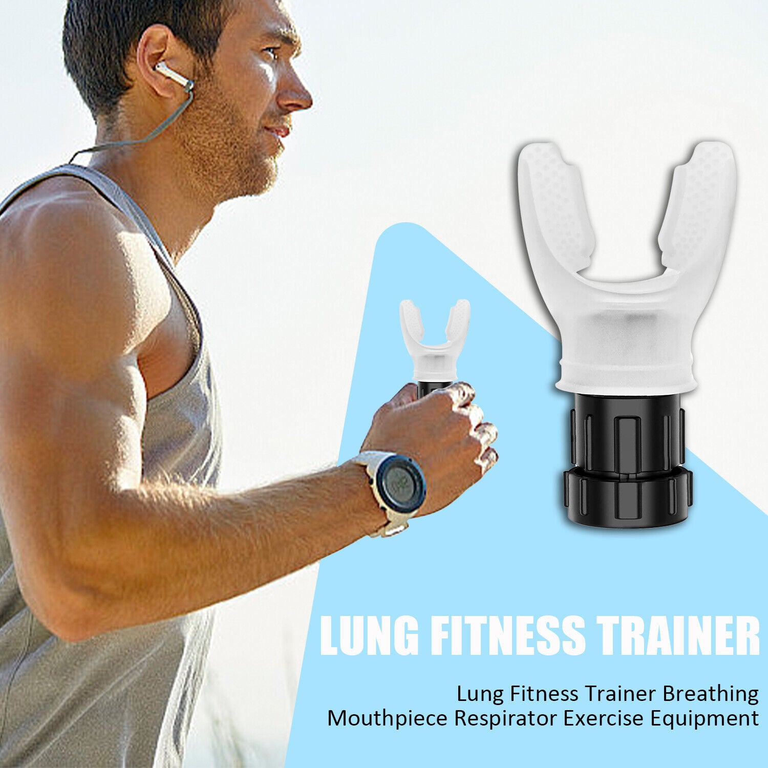 Breathing Trainer for Lungs Portable Breath Fitness Equipment Exerciser Device